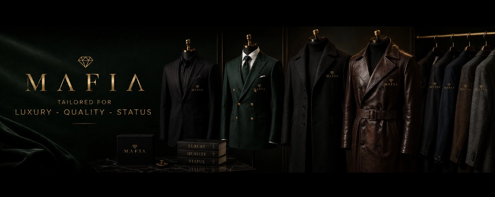 MAFIA leather coats and jackets on tailor's forms
