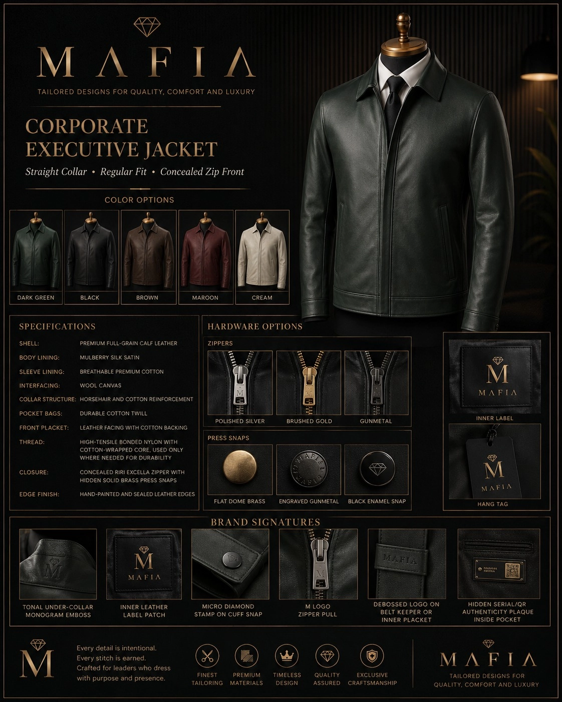 Corporate Executive Jacket — dark green