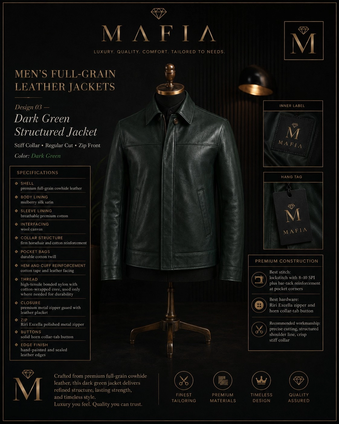 Men's Cream Minimal Jacket — Design 05