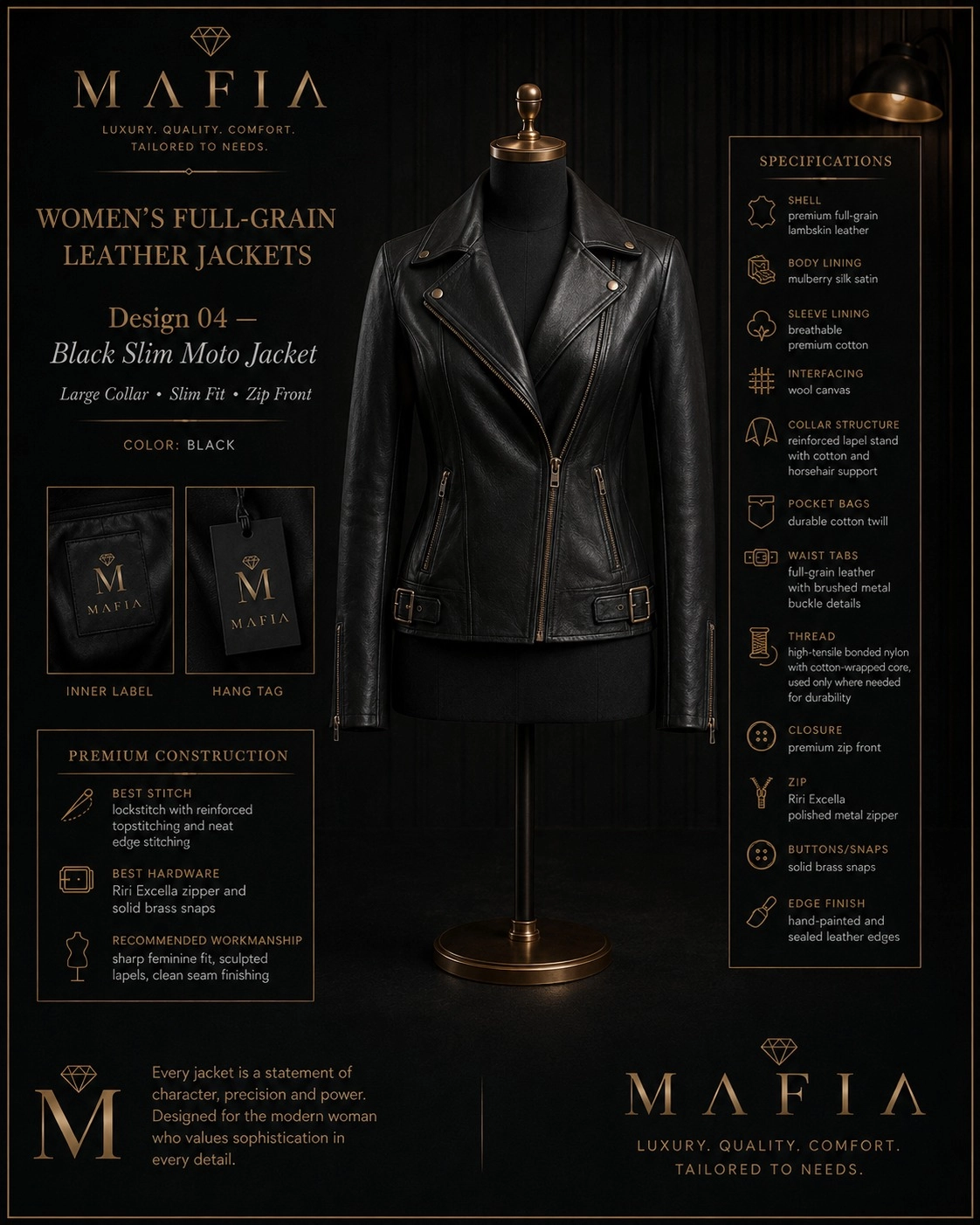 Women's Brown Tailored Coat — Design 02